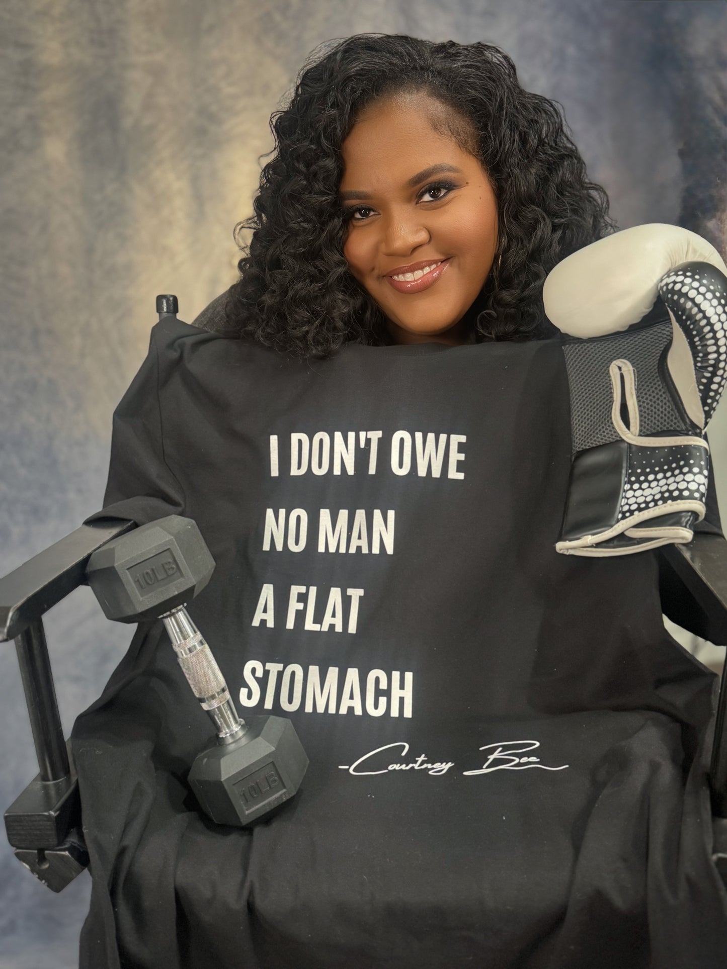 I DON'T OWE NO MAN A FLAT STOMACH (BLACK)